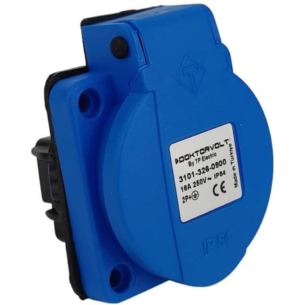 Prise de Tableau Ip54 Avec Broche de Terre 230V 16A Type E Bleue