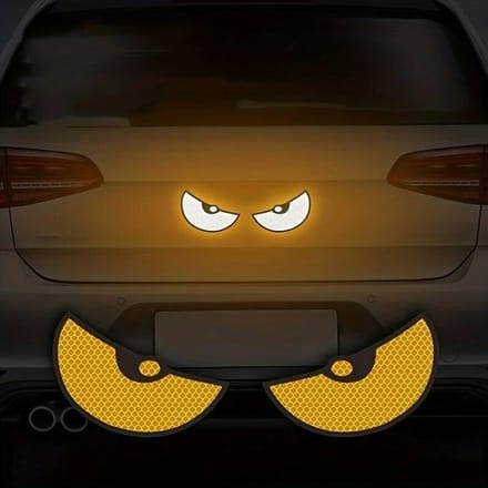 2 stks/paar reflecterende autoveiligheidsstickers oogpatroon autostickers stickers auto styling accessoires