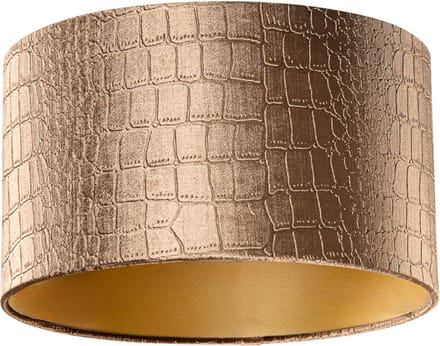 QAZQA cilinder velours - Klassieke Lampenkap - Ø 35 cm - Bruin -