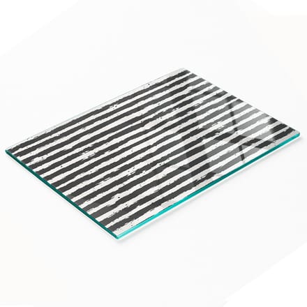 Glazen decoratieve plank met afbeelding voor het serveren van snacks (strepen) 80x52 cm