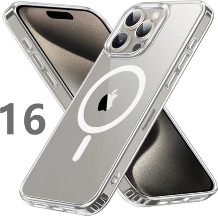 DrPhone CrystalGuard - Transparante Magnetische iPhone 16 PLUS Hoes | Militaire Bescherming & MagSafe Compatibiliteit