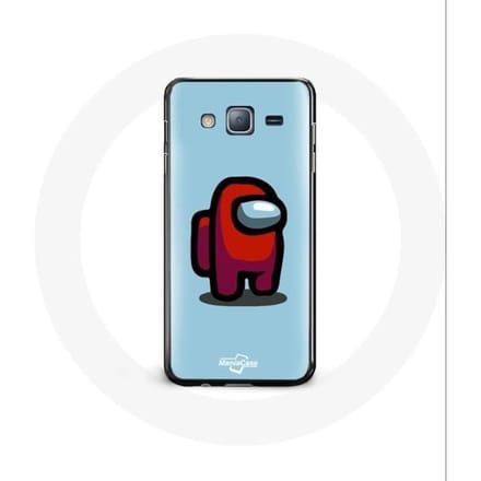 Case voor Samsung galaxy J3 Among Us videogame Blauwe achtergrond