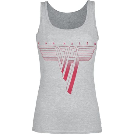 Van Halen Top - Red Logo - M tot XXL - voor Vrouwen - heather grey