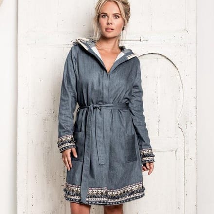 TRUE BANDITS - Hygge Robe Else - Badjas - Blauw - XS/S