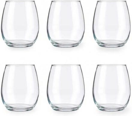 Glozini Drinkglazen/waterglazen Tumblers - luxe glas - Set van 6