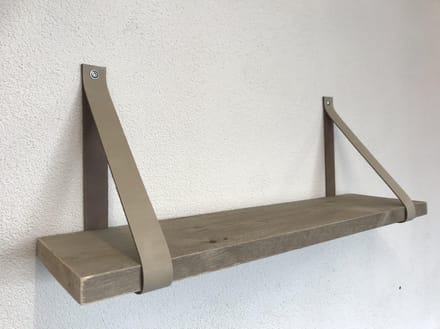 leren plankdragers ecru. Plankendragers Echt ecru leer – Perfect voor steigerhouten planken – Set van 2 Echt lederen plankendragers