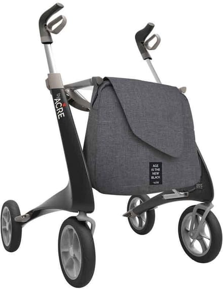 Carbon Ultralight Rollator Zwart - Brede maat inclusief tas