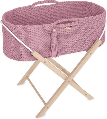 Moses mand BOHO Handgemaakt met standaard - lavendel