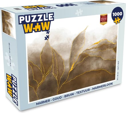 Puzzel Marmer - Goud - Bruin - Textuur - Marmerlook - Legpuzzel - Puzzel 1000 stukjes volwassenen