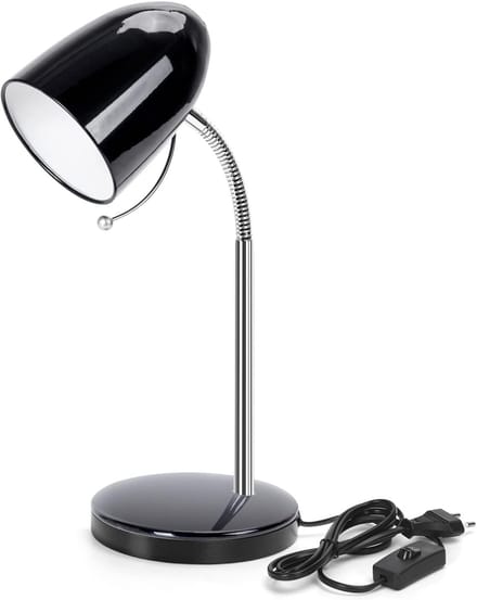 Aigostar Bureaulamp - H280mm - E27 Fitting - Verstelbaar - Tafellamp – Ledlamp - Zwart