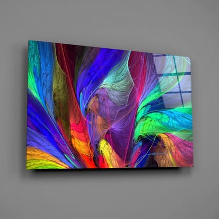 Glasschilderij - Abstract - Kleurrijk - Wanddecoratie - Schilderijen