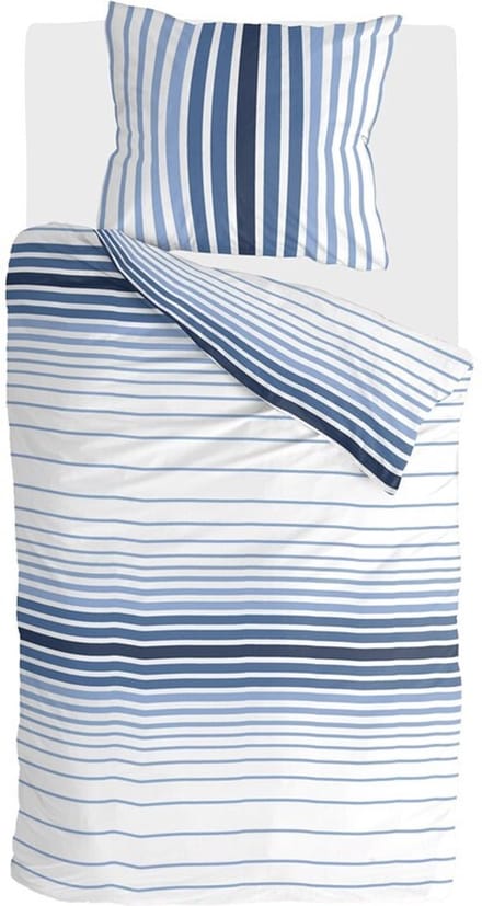 Byrklund Dekbedovertrek Beach Feel with Stripes - 155x220 - 100% Katoen - Blauw / Wit