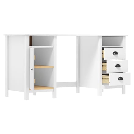 vidaXL - Bureau - Hill - 150x50x74 - cm - massief - grenenhout - wit