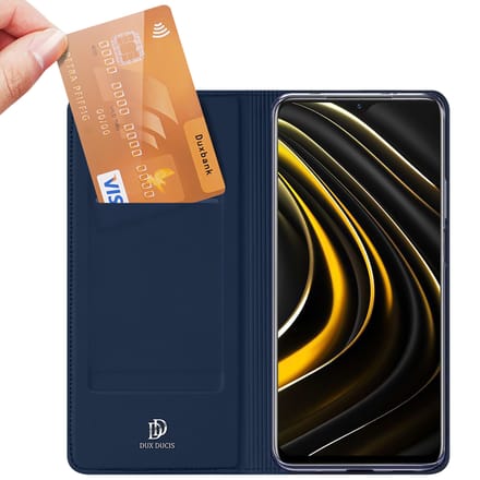 Dux Ducis Slim Softcase Bookcase voor de Xiaomi Poco M3 - Donkerblauw