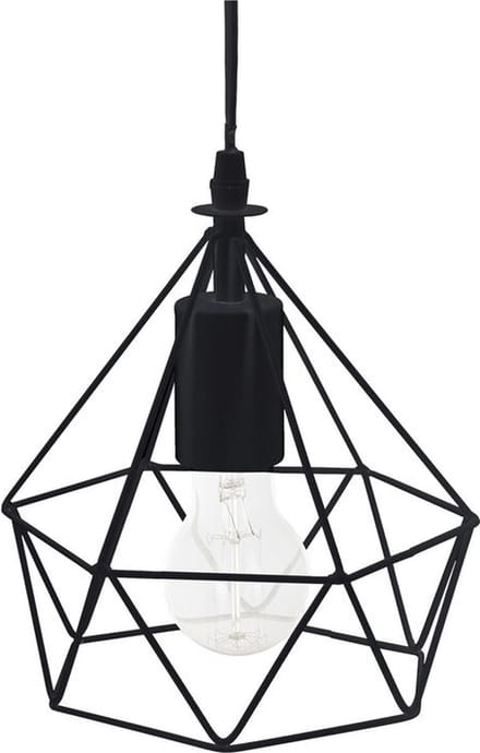Hanglamp - zwart - draadstaal - metaal - H22 - B19