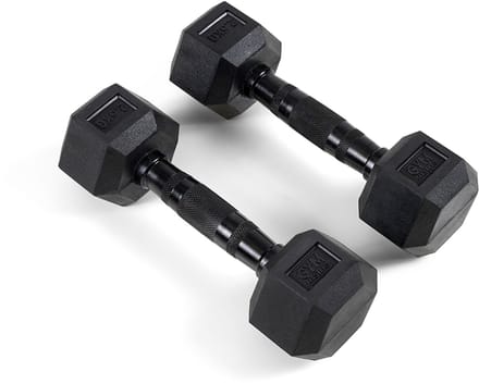 Gym Masters hexa Dumbbells 2,5 kg Set (2 stuks) – Hexagon Rubber Dumbbells – Zwart