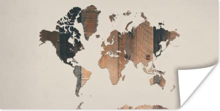 Wereldkaarten - Wereldkaart - Boom - Design - 160x80 cm