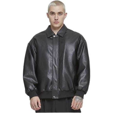 Urban Classics - Synthetic Leather Blouson Jacket - M - Zwart