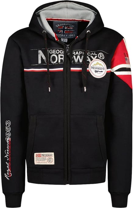 Faponie Vest Met Capuchon En Rits Zwart Geographical Norway - M