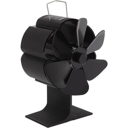 Hitteaangedreven Kachelventilator 6 Bladen Stil Energiebesparend Hittebestendig Aluminiumlegering black