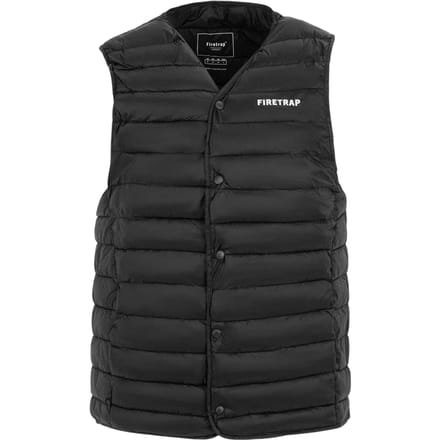 Firetrap Gewatteerd heren gilet met logo (Zwart)