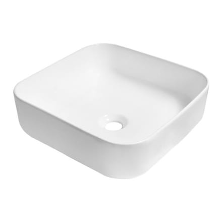 Brauer Dew Waskom - Rechthoekig Afgerond - 39 cm - Keramiek - Hoogglans - Wit