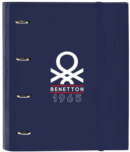 Ringmap Benetton Varsity Grijs Marineblauw 27 x 32 x 3.5 cm
