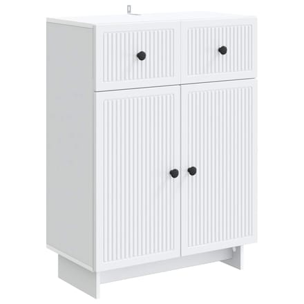 vidaXL - Dressoir - Wit - 66 - x - 34,5 - x - 90 - cm - Bewerkt - hout