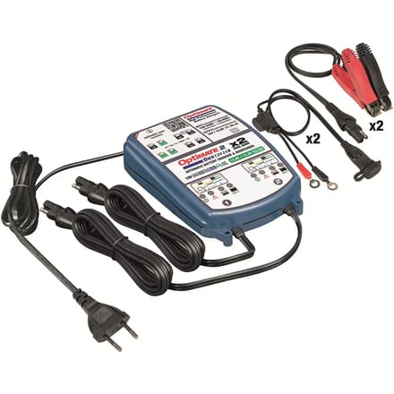 Motorfiets acculader Tecmate Optimate 2 duo 2-banks
