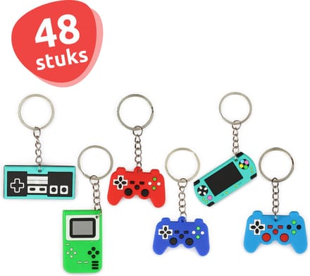 Isa's Friends® - Uitdeelcadeautjes Sleutelhangers Games - 48 stuks - Traktatie