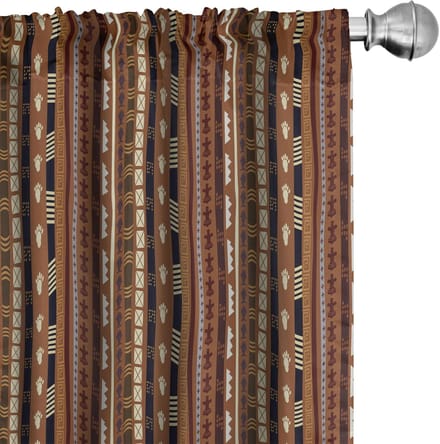 ABAKUHAUS Tribale Gordijnen – 2x75x225 cm – Multicolor – Microvezel