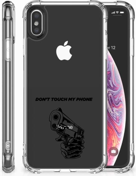 Apple iPhone Xs Max Anti Shock Case Gun Don't Touch My Phone