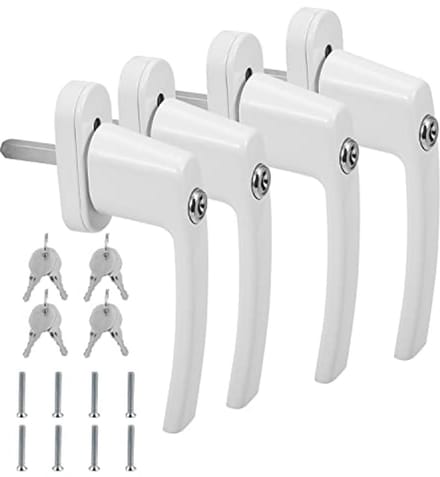 Afsluitbare Raamgreep Set - 4 Stuks Aluminium, 35mm Slot, Ideale Kinderbeveiliging