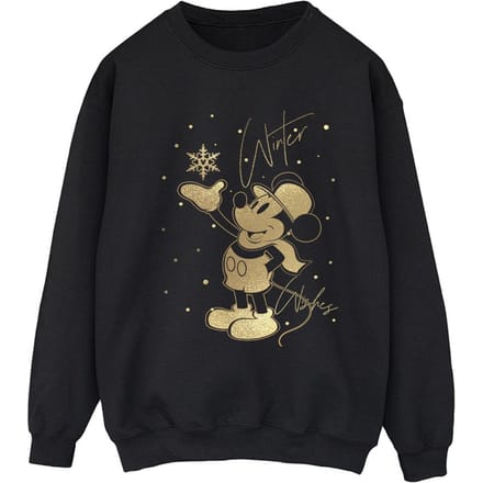 Disney Dames/Dames Winter Wishes Mickey Mouse Sweatshirt (Zwart)