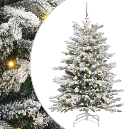 vidaXL - Kunstmatige - Hinged - Kerstboom - Wit - 150 - cm - PE - en - PVC