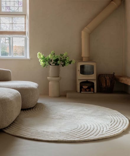 Rond design vloerkleed - Balans Dual ivoor 150