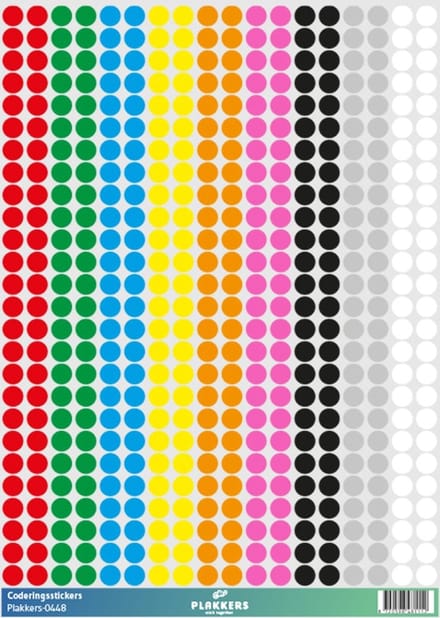 Coderingstickers 468 stuks 9 kleuren - Labelstickers