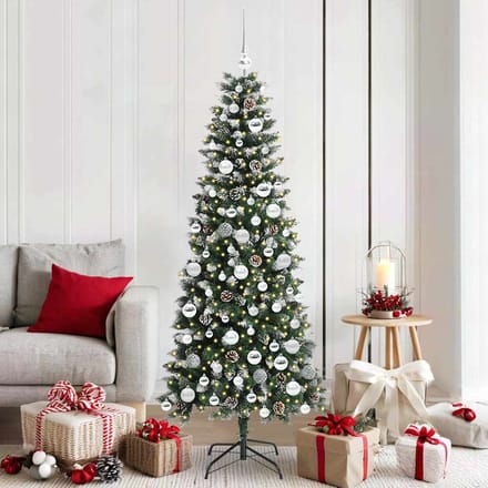 vidaXL - Kunstkerstboom - Groen - 180 - cm - PVC - en - Plastic - en - Staal