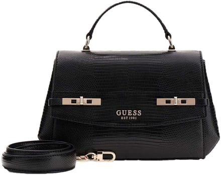 GUESS schoudertas handtas Melinda Top Handle Flap Bag Black zwart