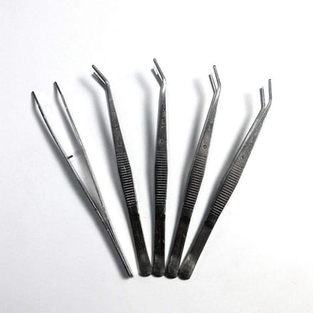 Gebogen Pincet - Precisie Pincet - Klus Klussen - Deluxe Model - 6 inch - Zilver