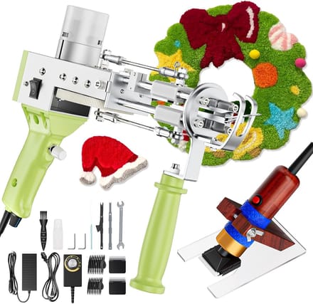 Premium Tufting Gun Beginnerspakket - Borduurmachine- Naaimachine Inclusief Accessoires - Groen en Zilver
