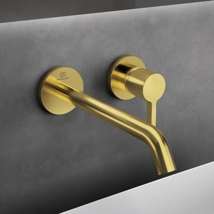 Ideal Standard wall-mounted basin mixer with round rosettes, spout 22 cm A7379A2