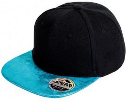 Result Heren Bronx Glitter Snapback Cap (Zwart/Turkoois)