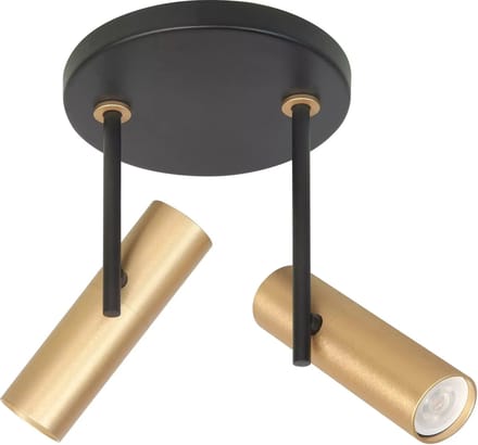 Spot Trend 2 lichts Ø 15 cm incl mini GU10 zwart goud