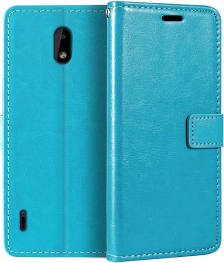 Bookcase Geschikt voor: Nokia 1.3 - Bookcase Turquoise - portemonnee hoesje