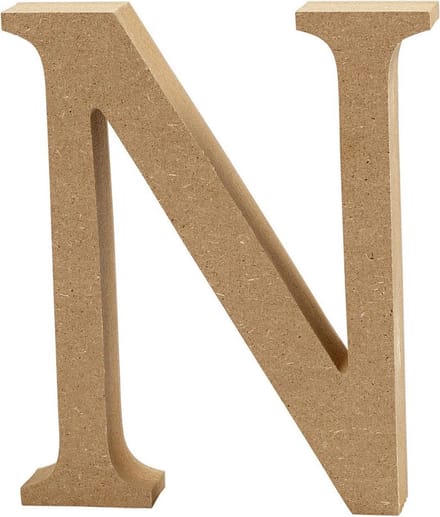 Letter, N, H: 13 cm, dikte 2 cm, 1 stuk