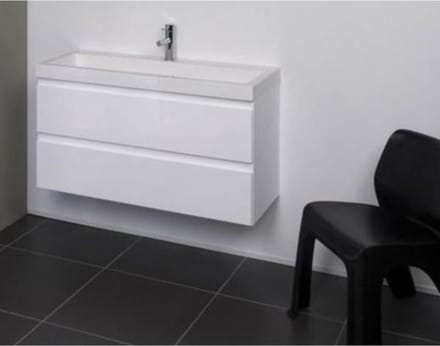 INK - Onderkast 2 Laden Greeploos Gelakt - 800x400x520 Mm - Mat Wit