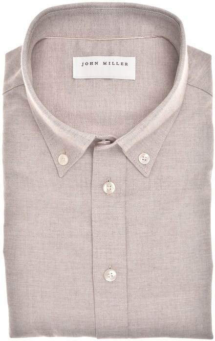 John Miller - Overhemd Lichtbruin John Miller Lichtbruin 5142567