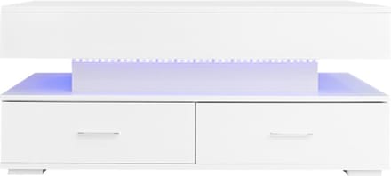 Gotagee Hydraulisch in hoogte verstelbare salontafel Heftafel met LED-verlichting Wit