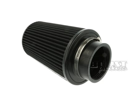 Universeel luchtfilter 200mm / 76mm aansluiting, zwart